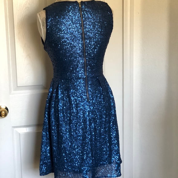 Blue Sequins Dress Size medium - Picture 2 of 7